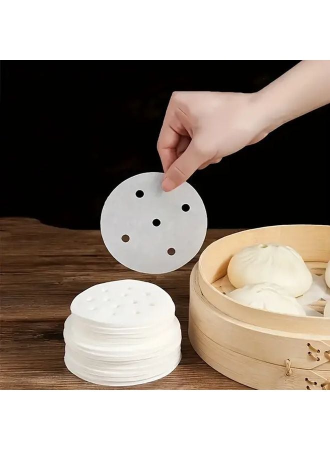 Disposable Steamer Liners 100pcs 7 5cm Round Parchment Paper For Air Fryer Baking - Image 3
